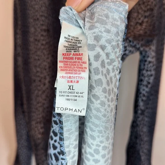 Topman Leopard Print Long Sleeve Button Down. Men’s XL - Picture 8 of 8